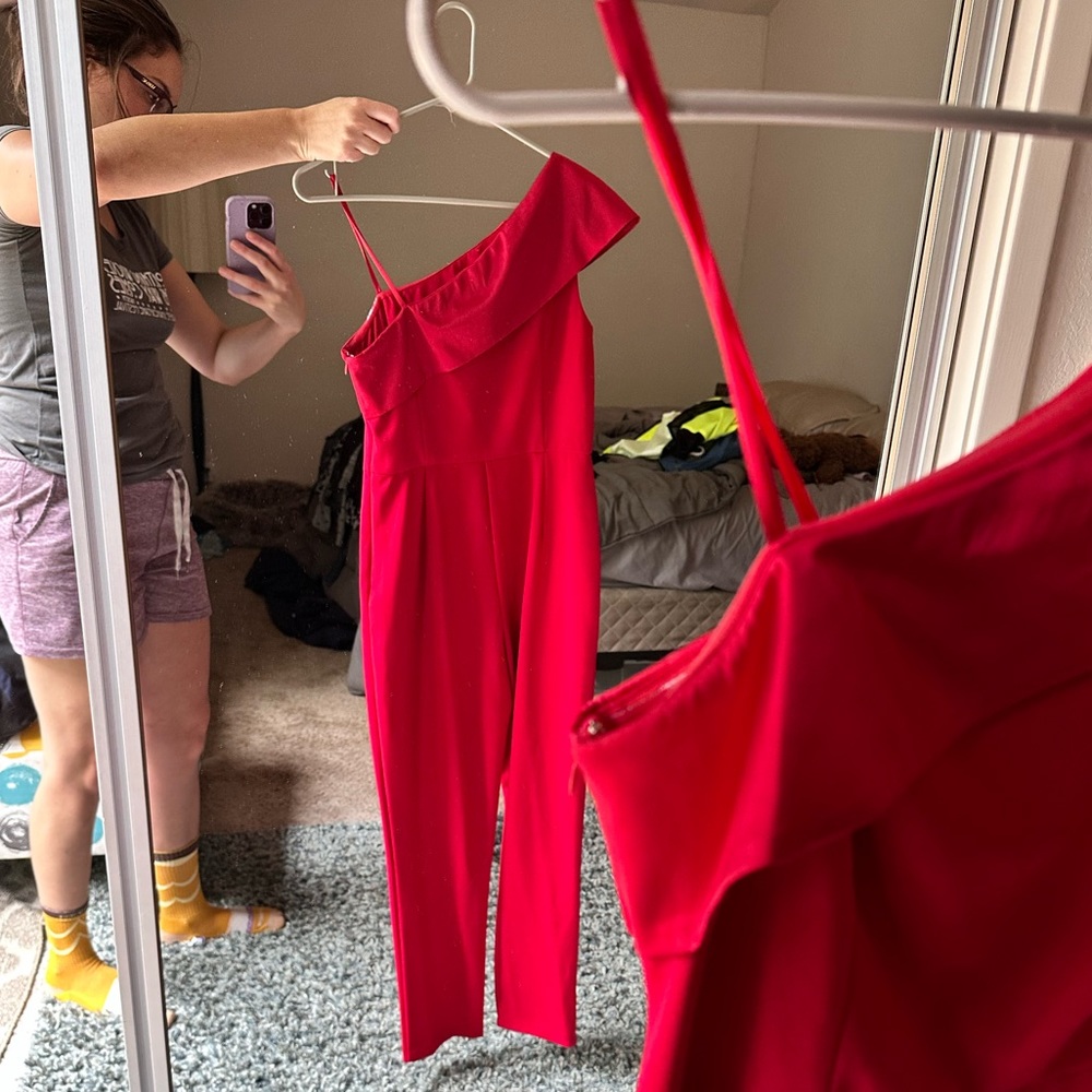 Asymmetrical Red Jumpsuit US sized 6